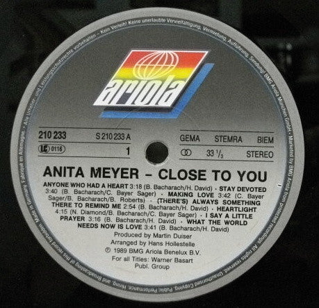 Anita Meyer : Close To You - The Most Beautiful Songs Of Burt Bacharach (LP, Album)