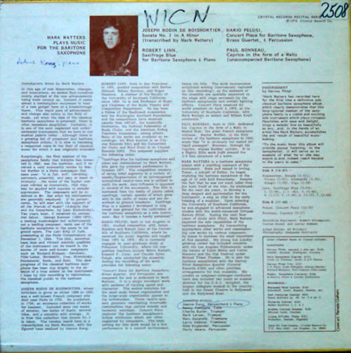 Mark Watters : Baritone Saxophone (LP, Album)