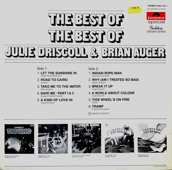 Julie Driscoll & Brian Auger : The Best Of The Best Of (LP, Comp, RE)