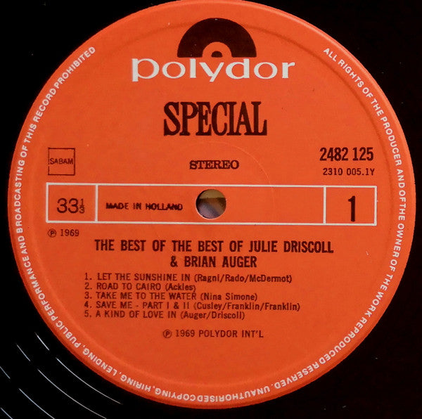 Julie Driscoll & Brian Auger : The Best Of The Best Of (LP, Comp, RE)