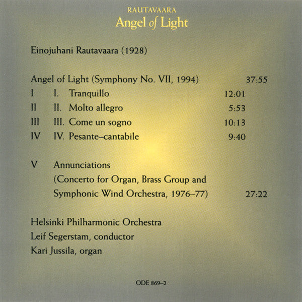 Einojuhani Rautavaara : Angel Of Light (CD, Album)
