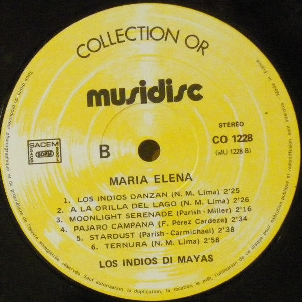 Los Indios Di Mayas : Maria Elena (LP, Album, RE)