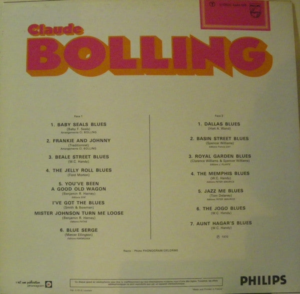 Claude Bolling : Original Piano Blues (LP, Album, RE)