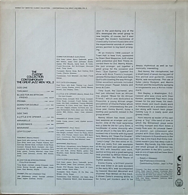 Various : The Classic Collection Contemporary-The Great Jazz Men Vol. 2 (LP, Album)
