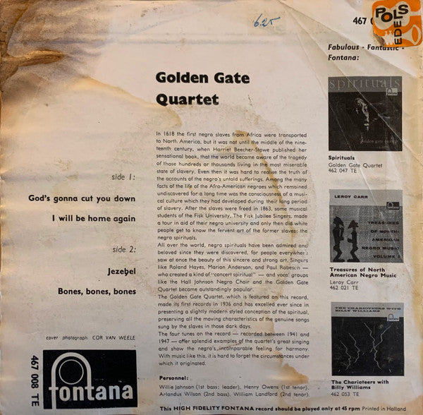 The Golden Gate Quartet : Golden Gate Quartet (7", EP)