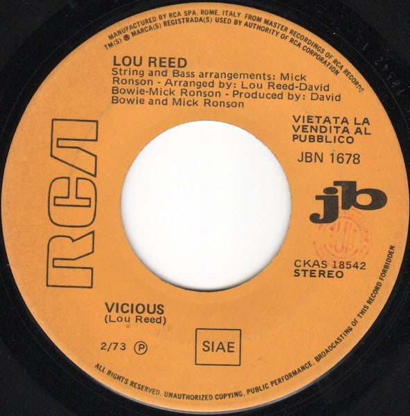 Middle Of The Road / Lou Reed : Union Silver / Vicious (7", Jukebox)