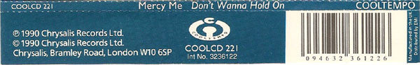 Mercy Me (2) : Don't Wanna Hold On (CD, Single)