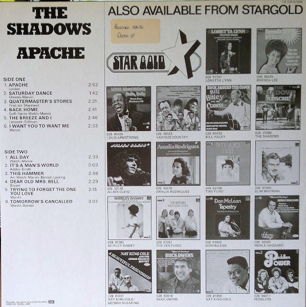 The Shadows : Apache (LP, Comp, RE)