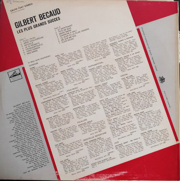 Gilbert Bécaud : Les Plus Grands Succès (LP, Comp)