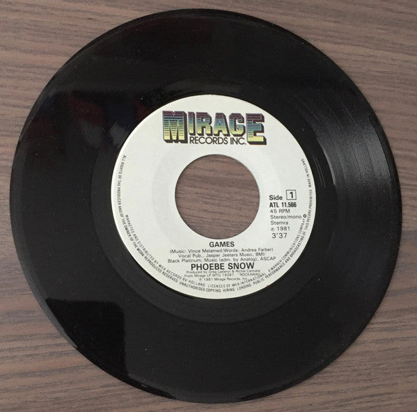 Phoebe Snow : Games (7", Single)