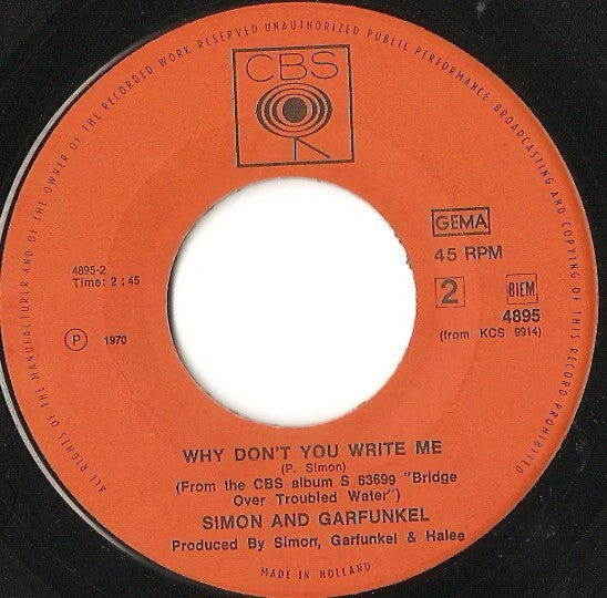 Simon & Garfunkel : El Condor Pasa (7", Single)