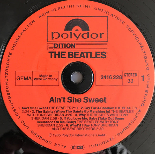 The Beatles : Ain't She Sweet (LP, Comp, RE)