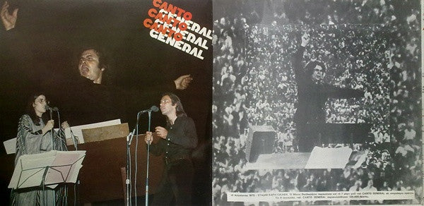 Mikis Theodorakis, Pablo Neruda, Maria Farandouri, Πέτρος Πανδής , Προλογίζει Ο Μάνος Κατράκης : Canto General (2xLP, Album, RE, Gat)