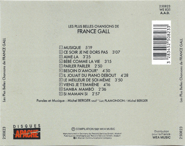 France Gall : Les Plus Belles Chansons De France Gall (CD, Comp)