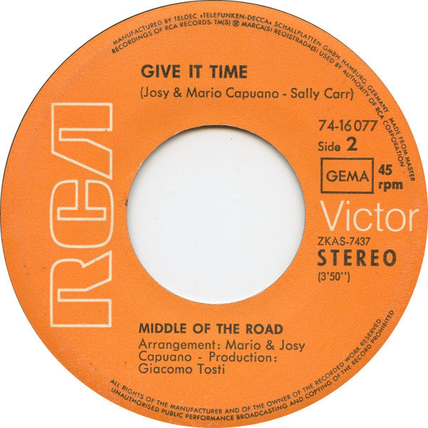Middle Of The Road : Tweedle Dee Tweedle Dum (7", Single)