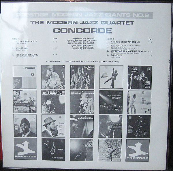 The Modern Jazz Quartet : Concorde (LP, Album, RE)