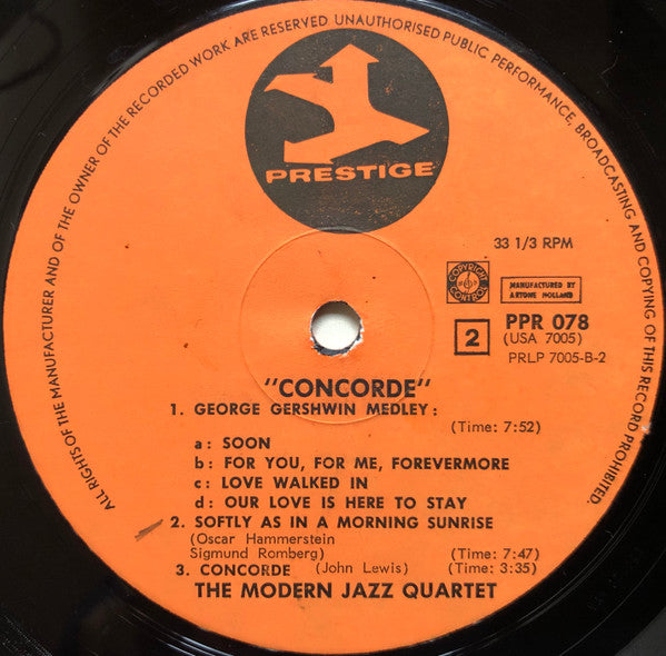 The Modern Jazz Quartet : Concorde (LP, Album, RE)