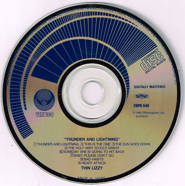 Thin Lizzy : Thunder And Lightning (CD, Album, RE)