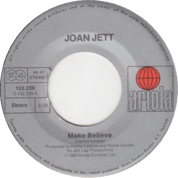 Joan Jett : Make Believe / Bad Reputation (7", Single)