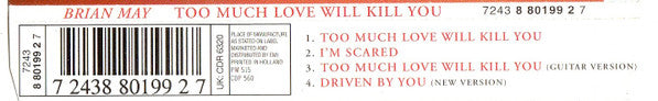 Brian May : Too Much Love Will Kill You (CD, Maxi)