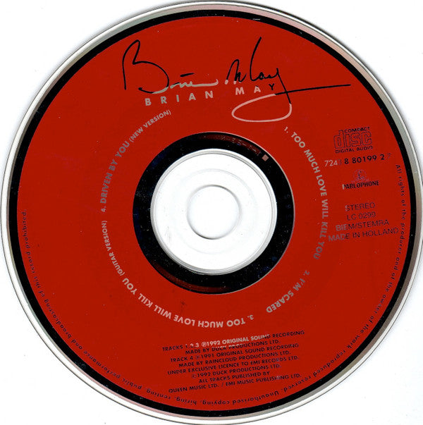 Brian May : Too Much Love Will Kill You (CD, Maxi)