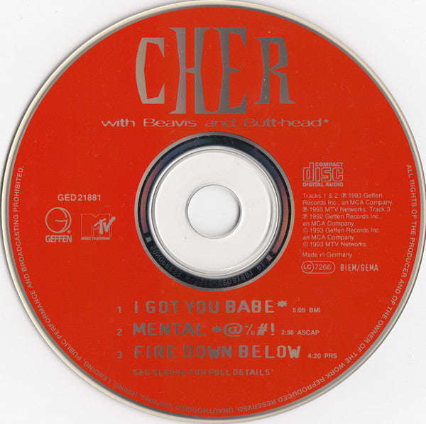 Cher With Beavis & Butt-Head : I Got You Babe (CD, Single)