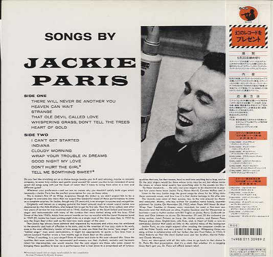 Jackie Paris : Songs By Jackie Paris (LP, Mono, RE)