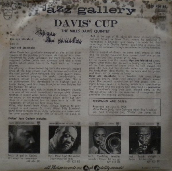 The Miles Davis Quintet : Davis' Cup (7", EP)