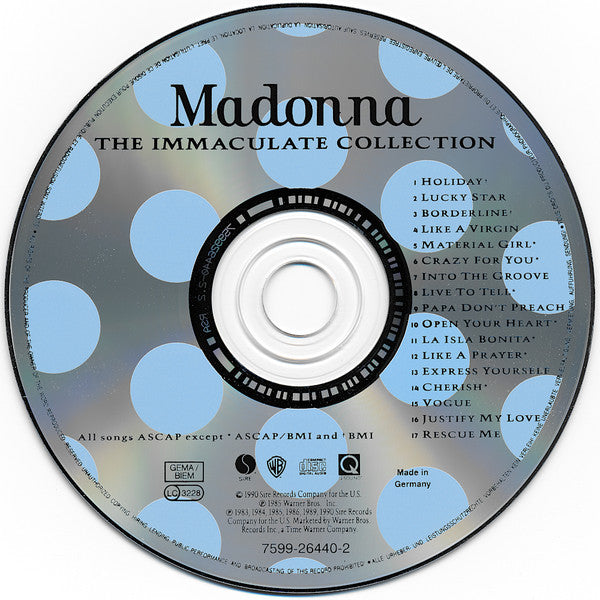 Madonna : The Immaculate Collection (CD, Album, Comp)