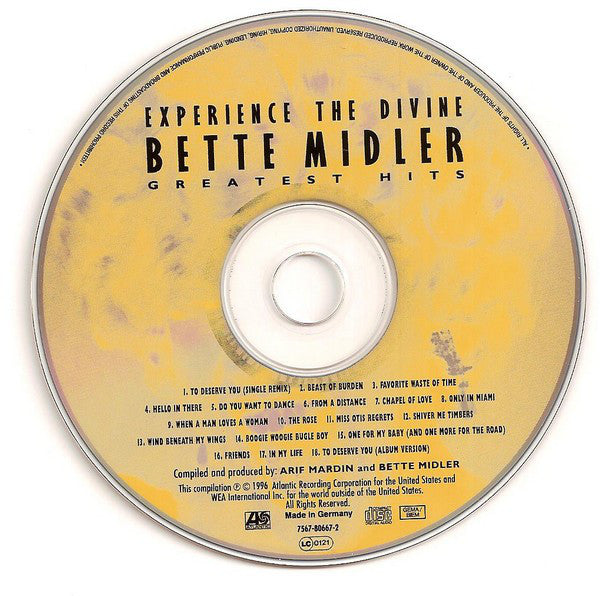 Bette Midler : Experience The Divine (Greatest Hits) (CD, Comp, RM)