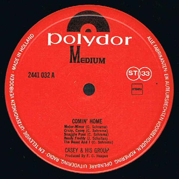 Casey And His Group* : Comin' Home (LP, Album, RE)