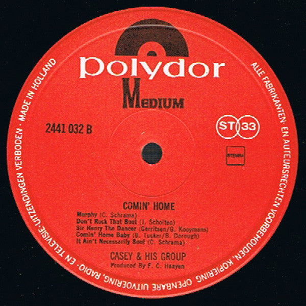 Casey And His Group* : Comin' Home (LP, Album, RE)