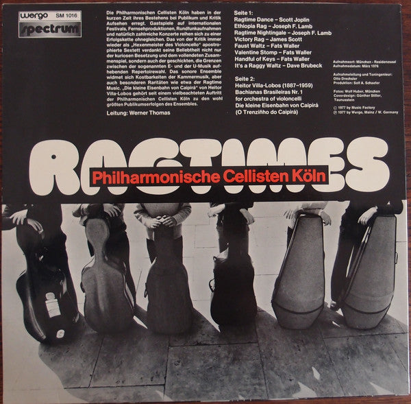 Philharmonische Cellisten Köln : Ragtimes (LP, Album)