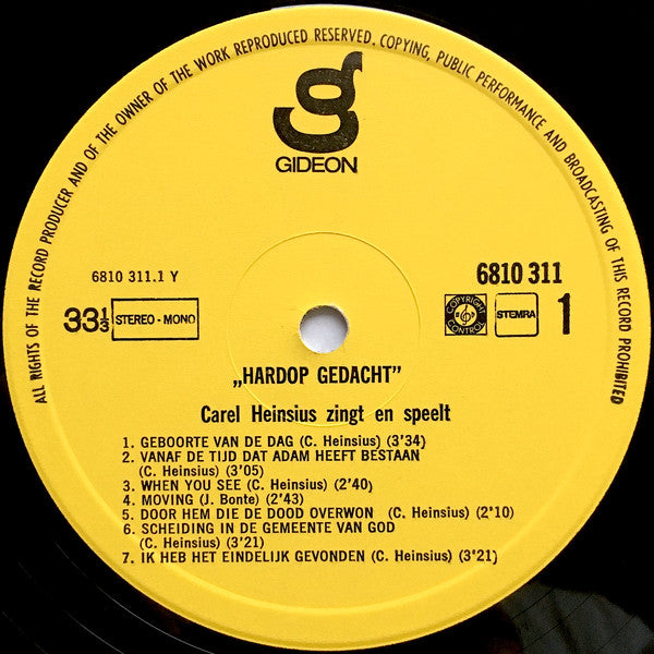Carel Heinsius : Hardop Gedacht (LP, Album)