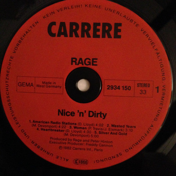 Rage (9) : Nice 'N' Dirty (LP, Album)