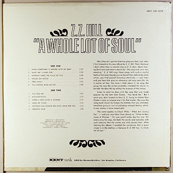Z.Z. Hill : A Whole Lot Of Soul (LP, Album)