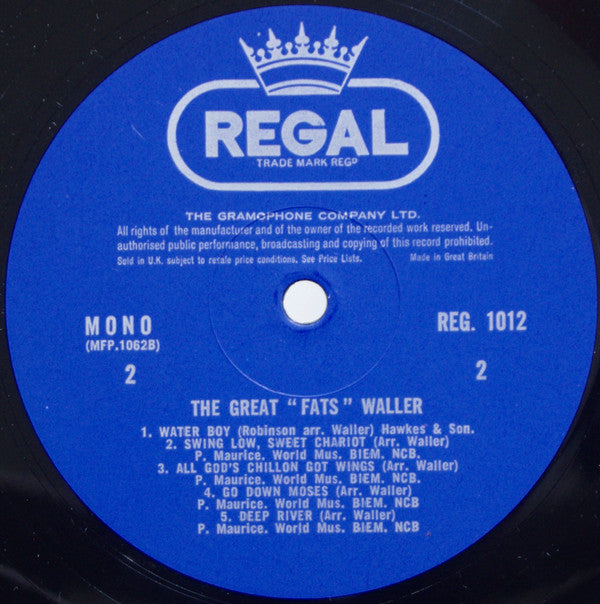 Fats Waller : The Great "Fats" Waller (LP, Comp, Mono)