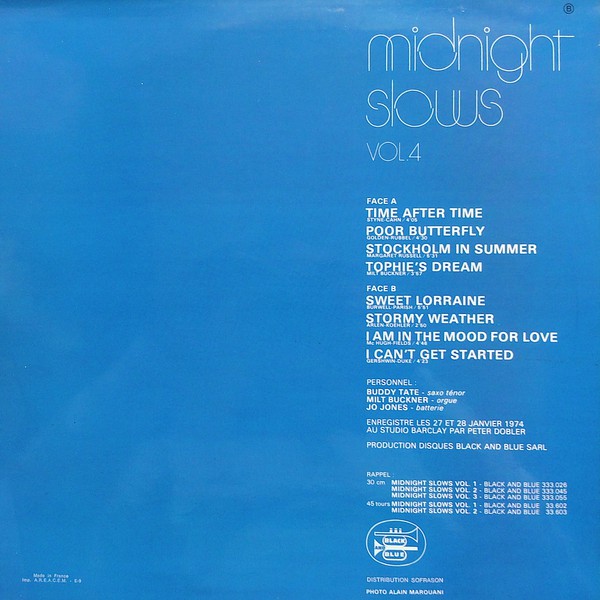 Milt Buckner, Buddy Tate, Jo Jones : Midnight Slows Vol. 4 (LP)