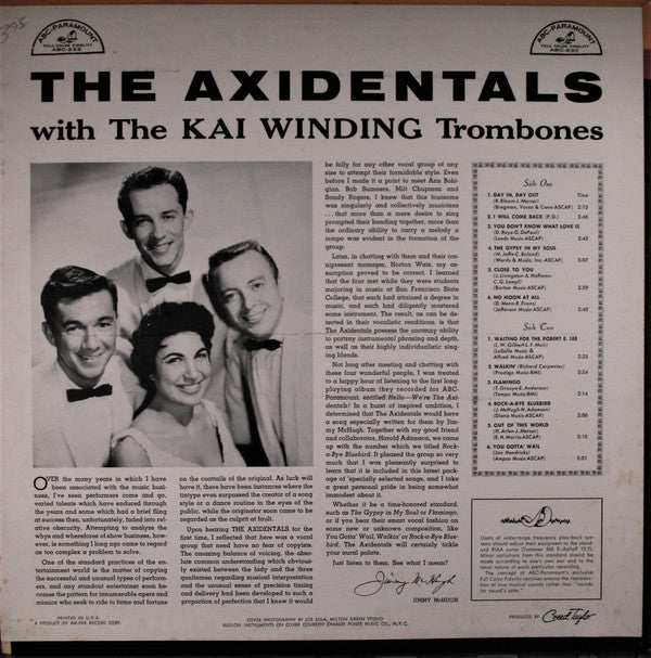 The Axidentals With The Kai Winding Trombones : The Axidentals With The Kai Winding Trombones (LP, Album, Mono)