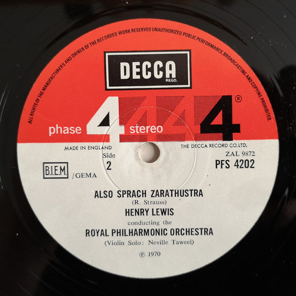 Richard Strauss - Henry Lewis, Royal Philharmonic Orchestra : Also Sprach Zarathustra (LP, Album)