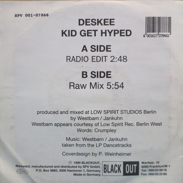 Deskee : Kid Get Hyped (7", Single)