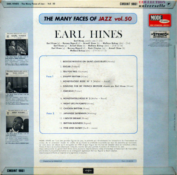 Earl Hines : The Many Faces Of Jazz Vol. 50 (LP, Comp)