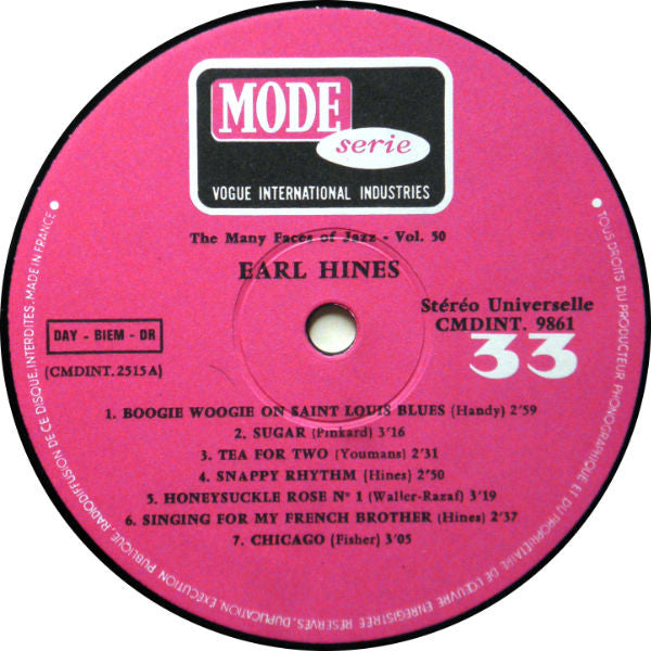 Earl Hines : The Many Faces Of Jazz Vol. 50 (LP, Comp)