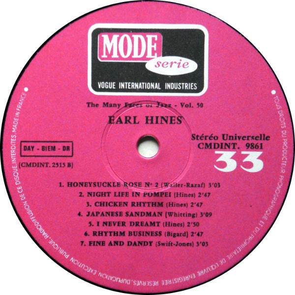 Earl Hines : The Many Faces Of Jazz Vol. 50 (LP, Comp)