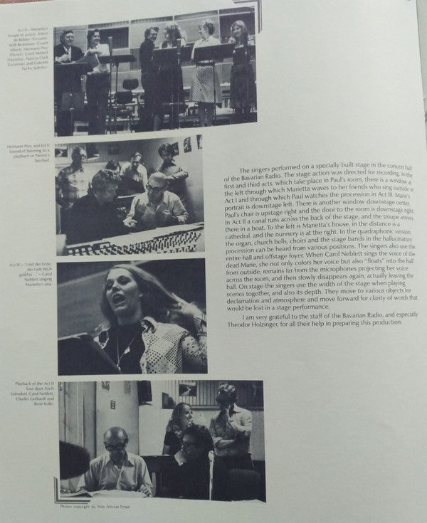 Erich Wolfgang Korngold - Carol Neblett, René Kollo, Hermann Prey, Benjamin Luxon, Chor Des Bayerischen Rundfunks, Münchner Rundfunkorchester, Erich Leinsdorf : Die Tote Stadt (3xLP, Album + Box)