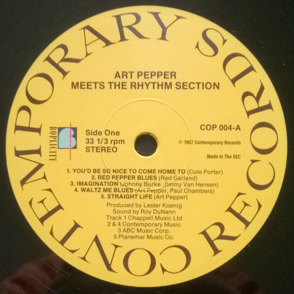 Art Pepper : Art Pepper Meets The Rhythm Section (LP, Album, RE)