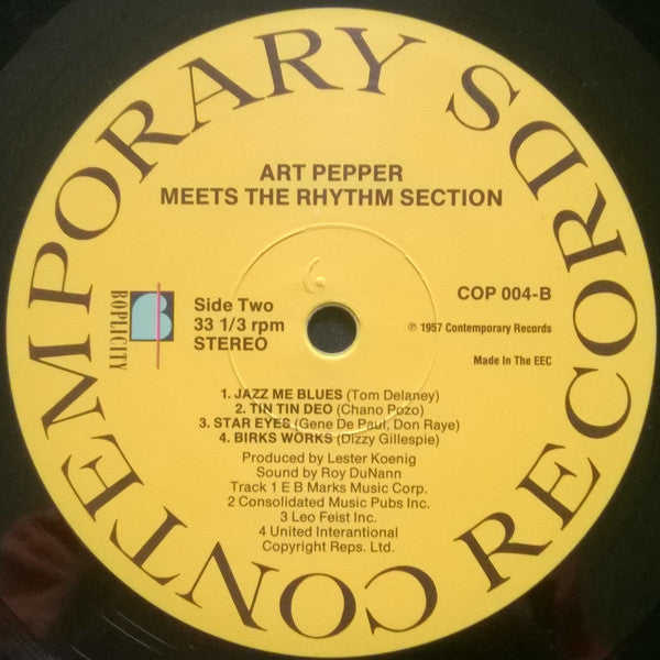 Art Pepper : Art Pepper Meets The Rhythm Section (LP, Album, RE)