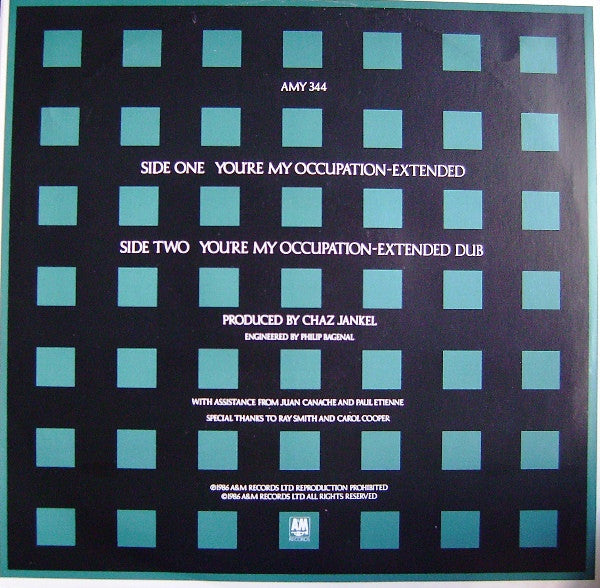 Chas Jankel Featuring Brenda Jones : You're My Occupation (12")