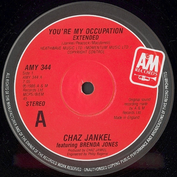 Chas Jankel Featuring Brenda Jones : You're My Occupation (12")