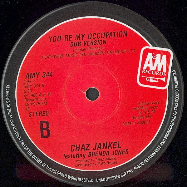 Chas Jankel Featuring Brenda Jones : You're My Occupation (12")